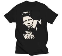 VSYNLOJN Tom WAITS Black Portrait Poster Nick Cave t-Shirt Men Black L