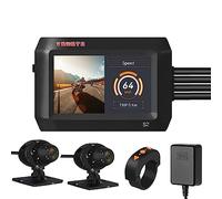 VSYSTO 3 pollici moto dash cam IPS schermo ad alta definizione WiFi GPS di monitoraggio automatico di parcheggio off/on visione notturna impermeabile doppia 1080P anteriore e posteriore