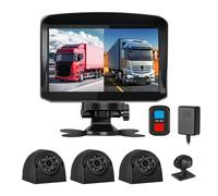 VSYSTO 4CH Dash cam per camion HD 1080P Schermo da 7,0'' Videocamera di backup del veicolo Vista laterale posteriore anteriore, con obiettivo per visione notturna a infrarossi GPS per semirimorchio