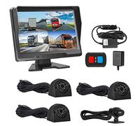 VSYSTO 4CH HD 1080P Camion Dash Cam, 10.1 '' Monitor Veicolo Backup Camera per Semi Trailer Van Trattore RV, Front & Sides & Rear Cam, GPS, Lente di Visione Notturna Infrarossa, Sensore di Temperatura