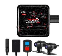 VSYSTO Screenless Motorcycle Record WiFi 140 ° Wide Angle Dual 1080P Anteriore e Posteriore Lente di Visione Notturna Lente Corpo Completo Impermeabile DVR Cyclic Record