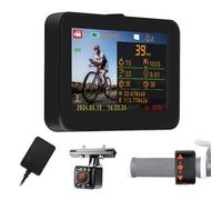 VSYSTO Specchio da bicicletta, telecamera posteriore per bicicletta, con monitor HD da 4,3", visione notturna, registrazione di chilometri, velocità, calorie, per mountain bike, bici da strada e bici