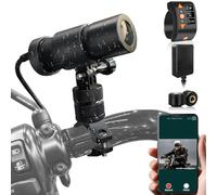 VSYSTO Telecamera WiFi per moto, display OLED, controller cablato GPS, sensore di pressione dei pneumatici, calcolo ODO HD 1080P 150 ° grandangolare Starlight visione notturna manubrio Dash Camera