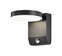 V-TAC Lampada LED da Muro Rotonda 17W 150LM/W con Sensore Colore Nero 3000K IP65