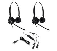 VT 2 cuffie PLT-QD Pro con microfono a cancellazione del rumore + 1 cavo USB a Y per allenamento - Bundle per supervisione, monitoraggio e allenamento di squadra (PC/Mac) (binaurale)