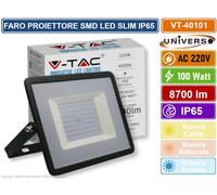 V-TAC Faro LED SMD 100W E-Series G2 Colore Nero 4000K IP65