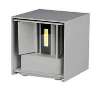 V-TAC Lampada LED da Muro Quadrata Doppio LED COB 11W Colore Grigio Satinato Fascio Luminoso Regolabile 3000K IP65