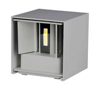 V-TAC Lampada LED da Muro Quadrata Doppio LED COB 11W Colore Grigio Satinato Fascio Luminoso Regolabile 3000K IP65