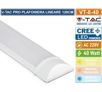 VT-8-40 TUBO LED PRISMATICO PLAFONIERA 40W LAMPADINA 120CM CHIP LED CREE IP20