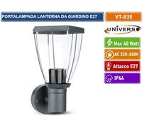 V-Tac VT-835 Portalampada da Giardino Wall Light da Muro IP44 per Lampadine E27 - SKU 8628