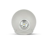 V-TAC VT-836 Lampada LED sferica COB 4W da parete alluminio grigio doppio fascio