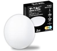 V-TAC Plafoniera LED Rotonda 18W con Interruttore Cambia Colore 3 in 1 Satinata d: 300mm h: 45mm