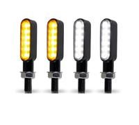 VTAIEX Luce per moto Indicatori Di Direzione Per Moto Da 8 Mm Lampade Lampeggianti Bianche Ambra Lampeggiatore 12V Accessori Per Spie Per Moto(4Pcs Amber White)