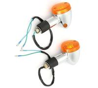VTAIEX Luce per moto Per Harley Per Davidson Per Honda Indicatori Di Direzione Per Moto Indicatori Di Direzione Ambra Lampeggianti Per La Maggior Parte Delle Moto Filettate Da 10 Mm(Orange lens)