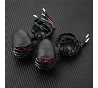 VTAIEX Luce per moto Per Harley Sportster Bobber Per Chopper Per Cafe Racer Moto Griglia Rossa Proiettile Indicatore Di Direzione Lampada Per Moto Lampada Lampeggiante