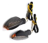 VTAIEX Luce per moto Per Honda Per Suzuki 2 Pezzi Moto Indicatore Di Direzione Motocross Indicatore Corto Lampeggiante Luci Laterali(Black)