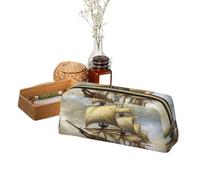 VTCTOASY Age of Discovery - Astuccio per matite con stampa di navi di grande capacità, astuccio portatile per uomini e donne, Oro, Taglia unica