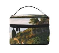 VTCTOASY Beauty case portatile da donna, con stampa Villa on The Top of The Hill, grande capacità, da viaggio, per viaggi all'aperto, nero, taglia unica, Nero , Taglia unica