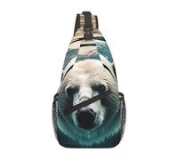 VTCTOASY Borsa a tracolla zaino a tracolla per uomo donna bellissimo motivo farfalla borsa a tracolla borsa da viaggio escursionismo zaino, Orso Nuoto, Taglia unica, Zaini da viaggio