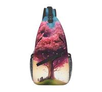 VTCTOASY Borsa a tracolla zaino a tracolla per uomo donna colorato pittura ad acquerello borsa a tracolla borsa da viaggio escursionismo zaino, Albero Cuore Colorato, Taglia unica, Zaini da viaggio