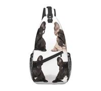 VTCTOASY Borsa a tracolla zaino a tracolla per uomo donna colorato pittura ad acquerello borsa a tracolla borsa da viaggio escursionismo zaino, Bulldog francese., Taglia unica, Zaini da viaggio