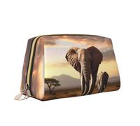 VTCTOASY Borsa per il trucco con stampa elefante che cammina borsa da toilette versatile borsa cosmetica di grande capacità per le donne, bianca, taglia unica, bianco, Taglia unica