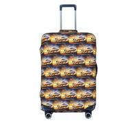 VTCTOASY Copertura elastica per bagagli da viaggio con stampa di aereo privato, alla moda, adatta per bagagli da 45 a 81 cm, Nero , M