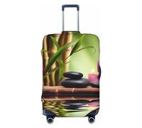 VTCTOASY Copertura elastica per valigie da viaggio con stampa di pietre zen e bambù, alla moda, adatta per bagagli da 45 a 81 cm, Nero , L