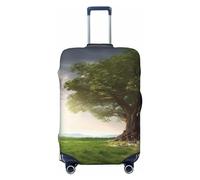 VTCTOASY Copertura per bagagli da viaggio con stampa di alberi con ramo e paesaggi alla moda copertura elastica per bagagli adatta a bagagli da 45-81 cm, Nero , L