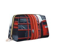 VTCTOASY England UK - Trousse per trucchi con stampa telefonica retrò Londra, portatile, versatile, borsa da toilette grande capacità per donne, bianco, taglia unica, bianco, Taglia unica
