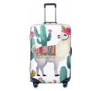 VTCTOASY Llama Alpaca Cactus Stampa Bagagli Da Viaggio Copertura Della Valigie Moda Copertura Elastica Dei Bagagli Adatto 18-32 Pollici Bagagli, Nero , XL