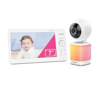 VTech Baby monitor video con schermo LCD a colori da 7", telecamera orientabile con zoom, luce notturna multicolore touch, ninne nanne e suoni rilassanti, Divisione schermo: VM7468