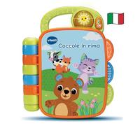VTech Coccole in Rima, Libro Sensoriale Interattivo per Neonati con Filastrocche e Suoni di Animali, Libro per Bambini con 4 Filastrocche e 15 Melodie, Lingua Italiana, Batterie Incluse, 6-36 Mesi