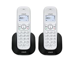VTech CS1501 Telefono senza fili DECT a due combinati con Blocco chiamata, Identificazione chiamata/Chiamata in attesa, Altoparlante vivavoce e schermo retroilluminato