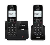 VTech CS2001 Telefono Cordless Casa duo con vivavoce e blocco chiamate, DECT Telefono fisso, identificatore di chiamate, display retroilluminato, tasti grandi, 30 Rubrica nomi e numeri, modalità ECO