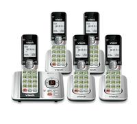 VTech CS6529-5 5-Handset DECT 6.0 Cordless Phone with Answering System, Caller ID/Call Waiting, Wall-Mountable, LCD Screen, Handset Speakerphone (Silver/Black)