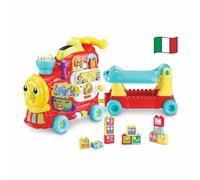 VTech Edo, Maxi Treno Cavalcabile, Trenino Elettrico e Giocattolo Multiattività 7 in 1, Gioco Forme con Oltre 270 Suoni, Melodie e Blocchi Educativi, Lingua Italiana, Batterie Incluse, 12-36 Mesi