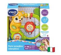 VTech Fiore, Sonaglino Interattivo con Molte Attività per lo Sviluppo della Motricità, Giochi Neonato con Sensore di Movimento, Lingua Italiana, Batterie Incluse, 3-36 Mesi