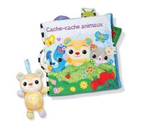 VTech - Libro in tessuto per bambini con piccolo orsacchiotto musicale e interattivo, giocattolo di risveglio sensoriale, regalo per bambini dai 3 mesi - contenuto in francese