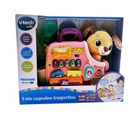 VTech Il Mio Cagnolino Trasportino, Peluche Interattivo con Borsetta Interattiva per Trasporto, 6 Accessori Inclusi, 2 Modalità, Spegnimento Automatico, Lingua Italiana, Batterie Incluse, 12-36 Mesi