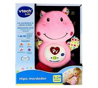 VTech - Ippopotamo massaggiagengive di Peluche Musicale e sonaglio Che Aiuta a calmare e alleviare Il Tuo Bambino con Dolce Frasi Assortiti