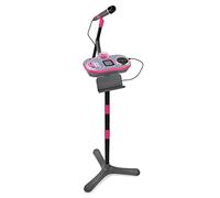 VTech Kidi Super Star DJ, microfono giocattolo per bambini con canzoni ed effetti sonori, microfono e supporto regolabile con luce da discoteca che cambia colore, giocattolo musicale con giochi, età 6