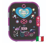 VTech KidiSecrets Selfie Music 2.0 Black Version, Diario Segreto Interattivo per Bambini con Doppia Fotocamera e MP3, Diario Elettronico con Tastiera, Lingua Italiana, Batterie Incluse, 6+ Anni