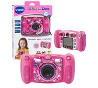 VTech Kidizoom Duo 5.0 - Fotocamera digitale per bambini, 5 megapixel, display a colori, 2 obiettivi, color rosa Versione inglese Rosa
