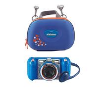 VTech KidiZoom Duo Pro blu con custodia per il trasporto, fotocamera per bambini con 2 telecamere, foto e video, effetti, giochi, lettori musicali e molto altro ancora