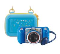 VTech KidiZoom Duo Pro Bundle con tasca gratuita, solo per brevi periodi, fotocamera per bambini con 2 fotocamere, foto e video, giochi, lettori musicali e molto altro ancora, blu