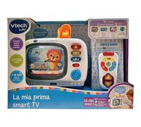 VTech La Mia Prima Smart TV, Televisione Interattiva per Bambini, Telecomando Interattivo Incluso, 10 Canali, 5 Canali Bilingue Italiano e Inglese, Spegnimento Automatico, Batterie Incluse, 12-36 Mesi