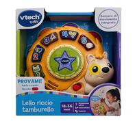 VTech Lello Riccio Tamburello, Gioco Musicale Interattivo per Bambini con Modalità Apprendimento e Ballo, Tamburo Bambini con 50 Frasi e Canzoni, Lingua Italiana, Batterie Incluse, 18-36 Mesi