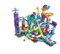 VTech Magia magnetica Marble Rush, Giochi di costruzione per bambini, 10 biglie e 120 pezzi da costruzione, set di piste per biglie elettroniche, acrobazie e trucchi emozionanti, 4 anni +, versione in