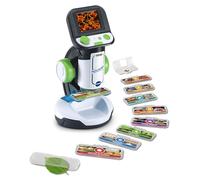VTech - Microscopio educativo multimediale, Microscopio per bambini +7 anni, 240 immagini e video della BBC, Giocattolo scientifico educativo, Display digitale a colori, contenuto spagnolo